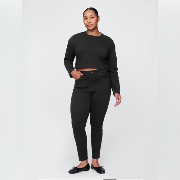 TF15450 **GAP** MID RISE SKINNY FIT WOMENS JEANS sz18/34R BLACK - Picture 1 of 12